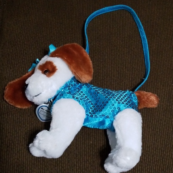 Girls made in China blue sequin puppy handbag - Picture 3 of 8